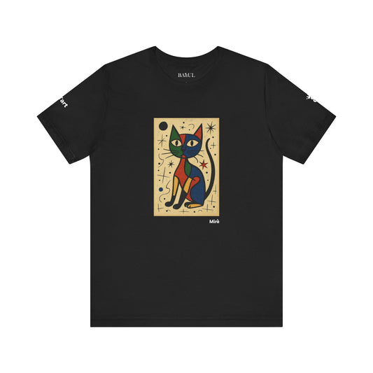 T-shirt unisex CATART - MIRO - Dipinto iconico rivisitato con i gatti