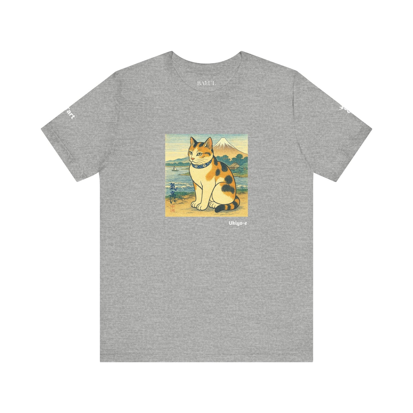 T-Shirt unisex CATART - Stile artistico giapponese UKIYO-E - Pittura iconica rivisitata con i gatti
