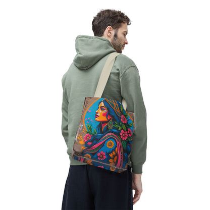 Artistic Surge - Eco-Friendly Canvas Tote Bag - FLOWERING WOMAN
