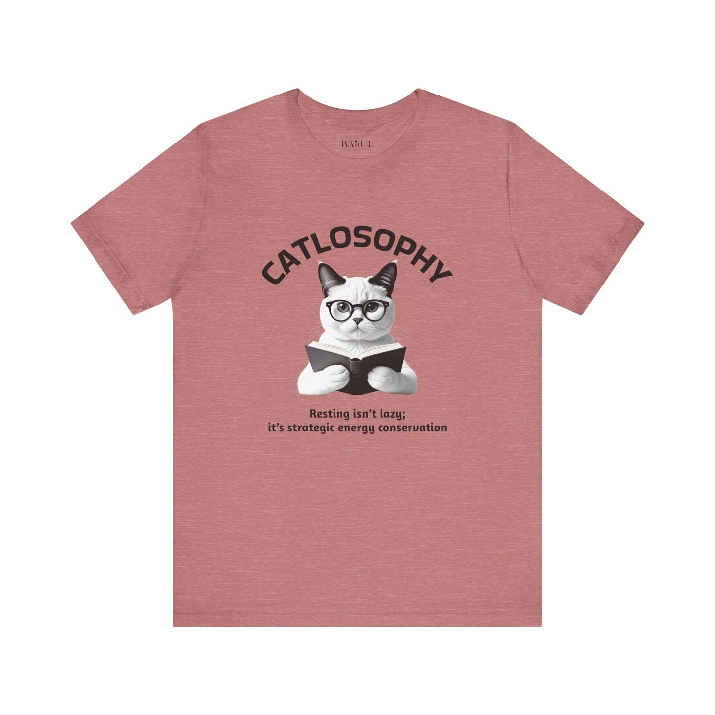 Catlosophy Unisex Jersey Maglietta a maniche corte – Design "Riposare non è pigrizia"