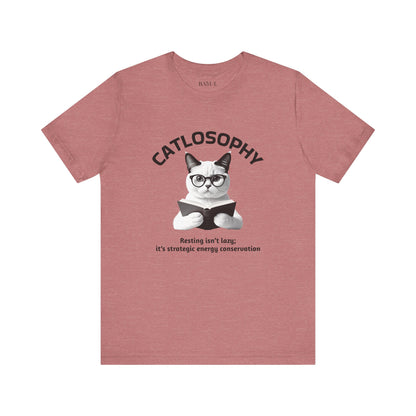 Catlosophy Unisex Jersey Maglietta a maniche corte – Design "Riposare non è pigrizia"