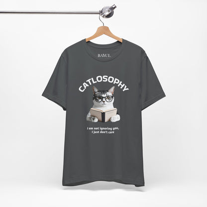 Catlosophy Unisex Jersey Maglietta a maniche corte – Design "Non ti sto ignorando, solo che non me ne frega niente"