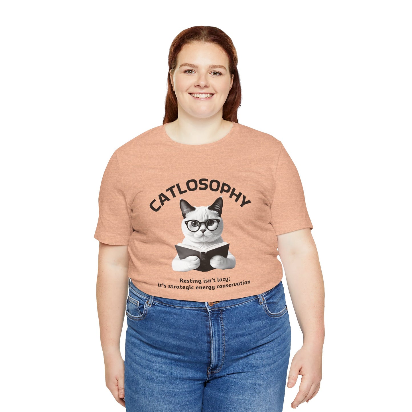 Catlosophy Unisex Jersey Maglietta a maniche corte – Design "Riposare non è pigrizia"