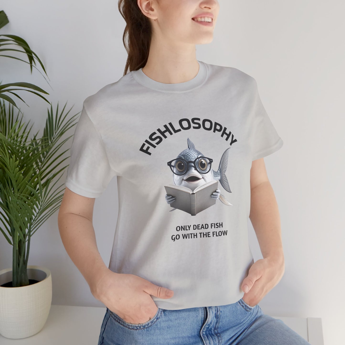 Fishlosophy Unisex Jersey Maglietta a maniche corte – Le profondità dell'oceano non sono per i deboli di cuore.