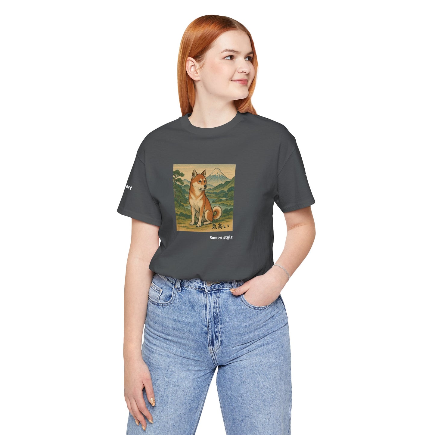 Unisex T-Shirt con cane DOGART - STILE SUMI-E - Dipinto iconico rivisitato con i cani