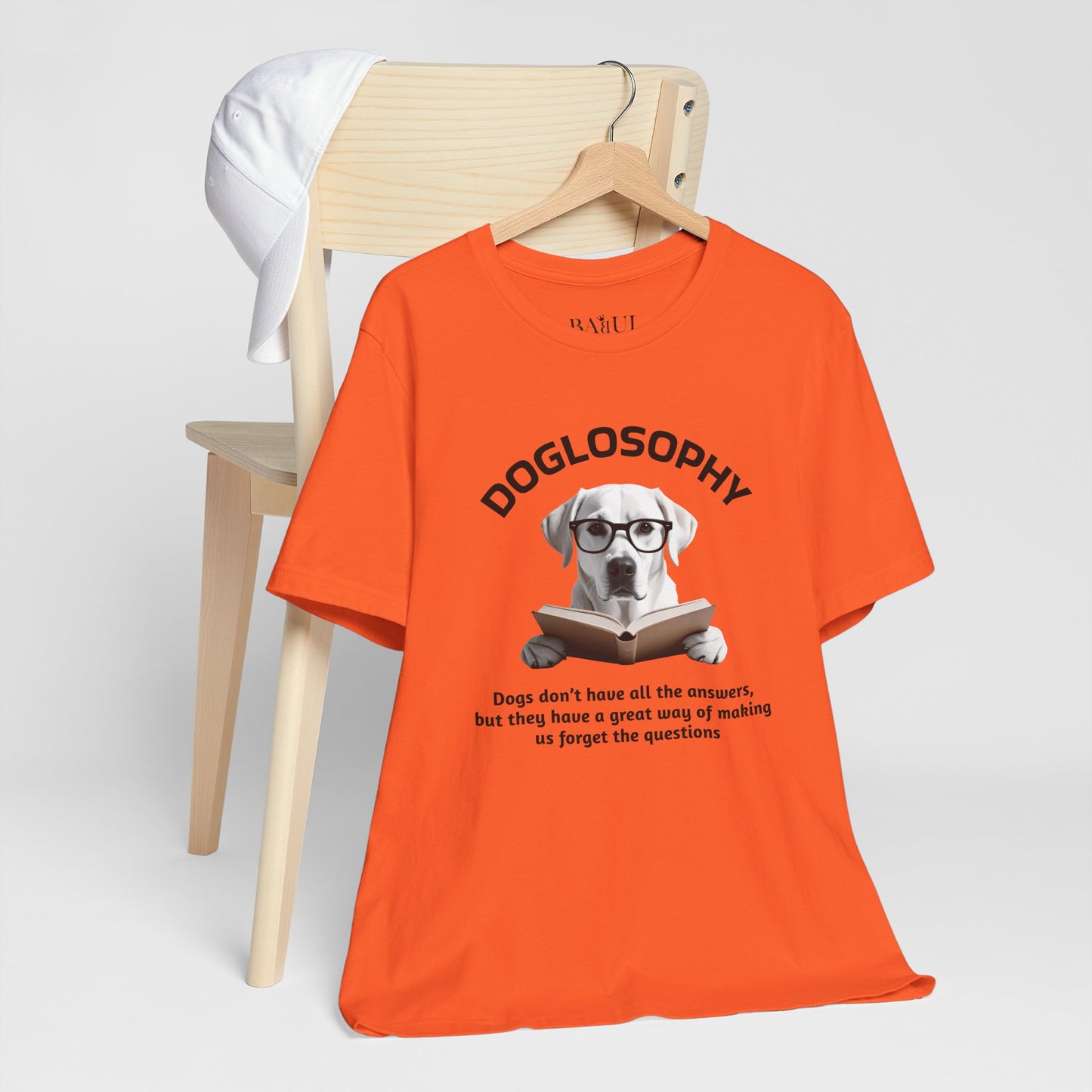 Maglietta a maniche corte unisex Doglosophy – Design "I cani non hanno tutte le risposte"