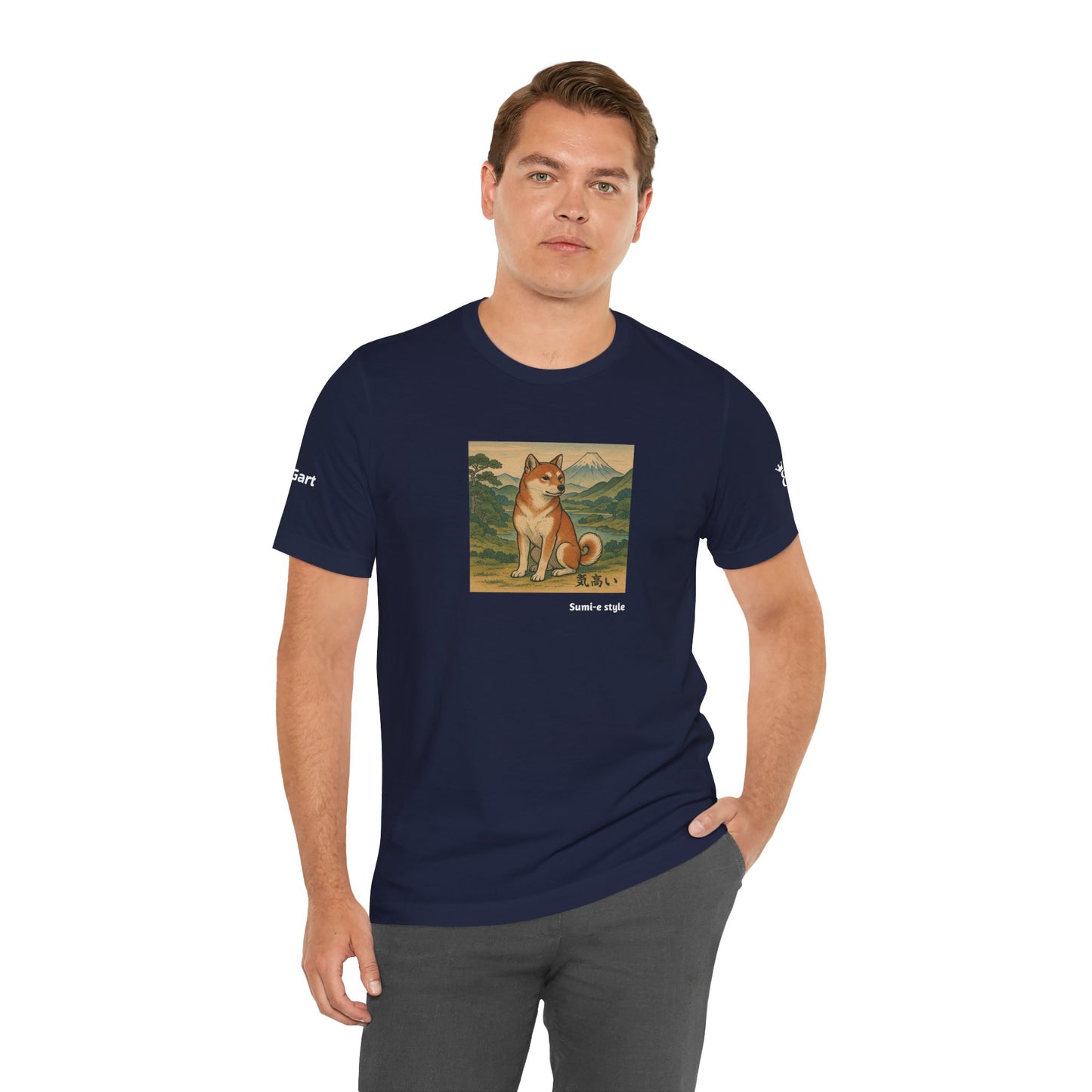 Unisex T-Shirt con cane DOGART - STILE SUMI-E - Dipinto iconico rivisitato con i cani