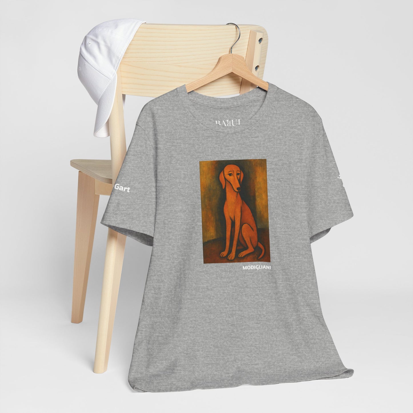 Unisex T-Shirt con cane DOGART  - MODIGLIANI - Un dipinto iconico rivisitato con i cani