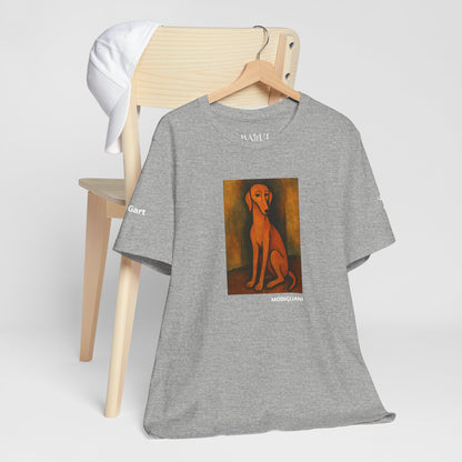 Unisex T-Shirt con cane DOGART  - MODIGLIANI - Un dipinto iconico rivisitato con i cani