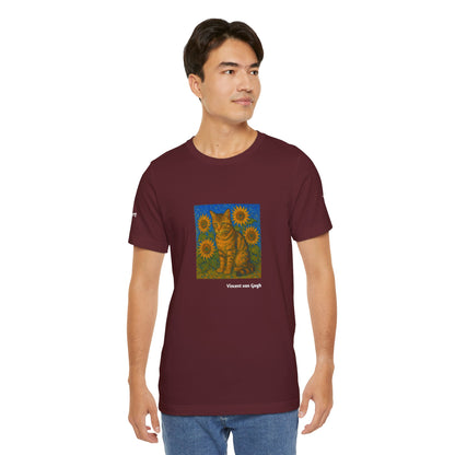 T-shirt unisex CATART - Vincent van Gogh - Un dipinto iconico rivisitato con i gatti