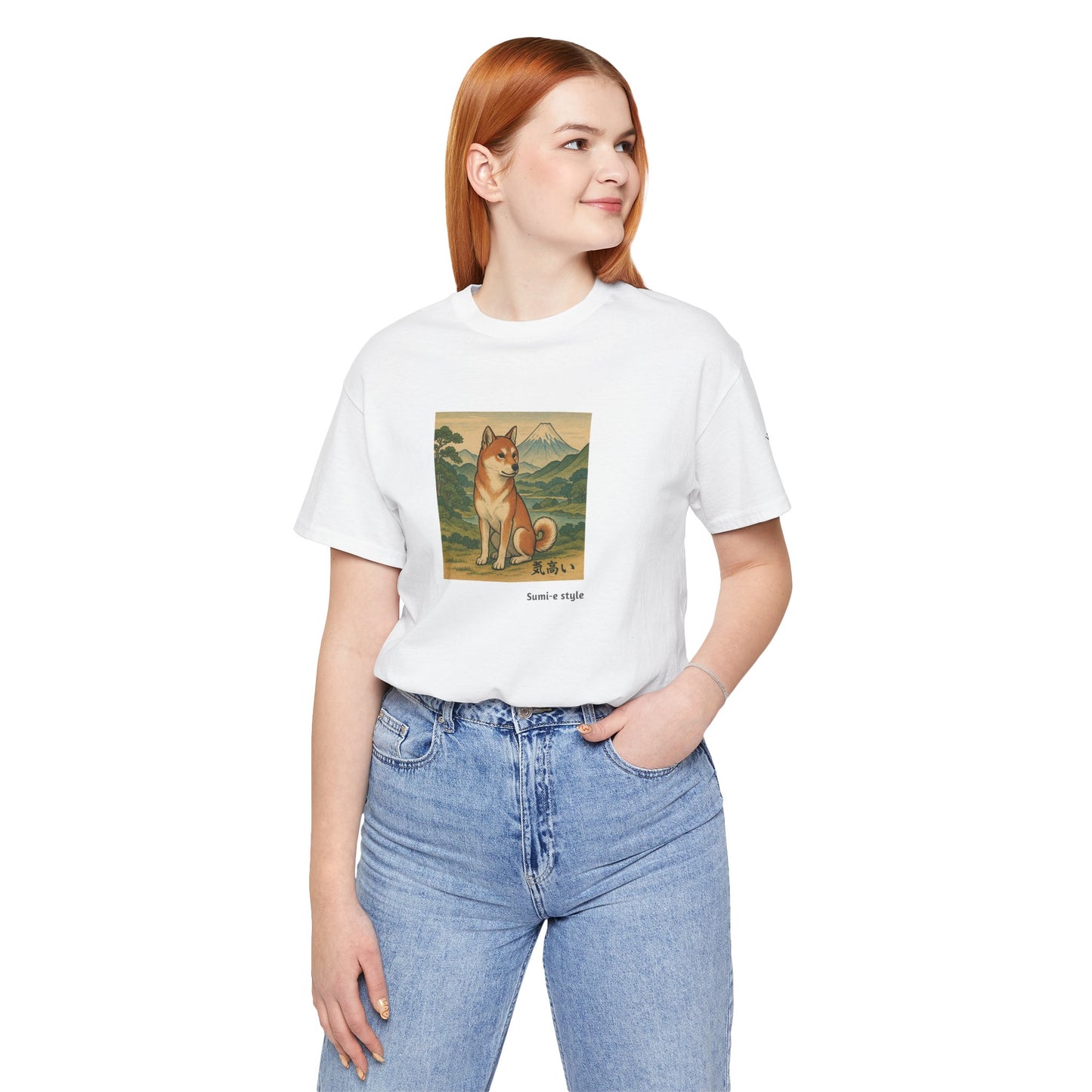 Unisex T-Shirt con cane DOGART - STILE SUMI-E - Dipinto iconico rivisitato con i cani