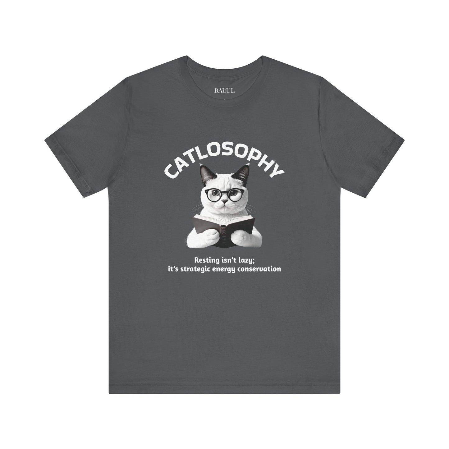 Catlosophy Unisex Jersey Maglietta a maniche corte – Design "Riposare non è pigrizia"