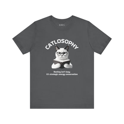 Catlosophy Unisex Jersey Maglietta a maniche corte – Design "Riposare non è pigrizia"