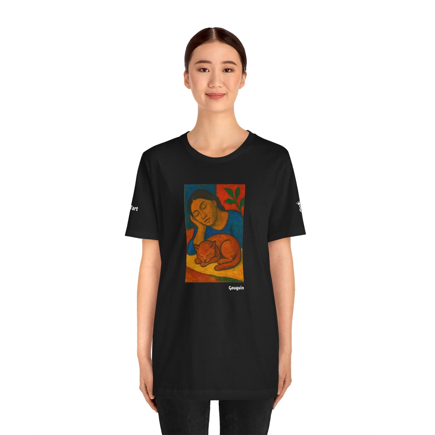 T-shirt unisex CATART - GAUGUIN - Un dipinto iconico rivisitato con i gatti
