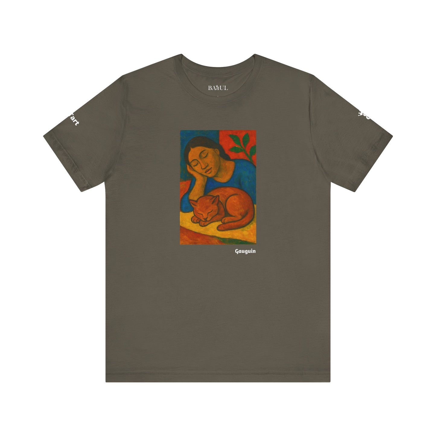T-shirt unisex CATART - GAUGUIN - Un dipinto iconico rivisitato con i gatti