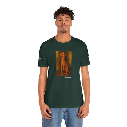 Unisex T-Shirt con cane DOGART  - MODIGLIANI - Un dipinto iconico rivisitato con i cani