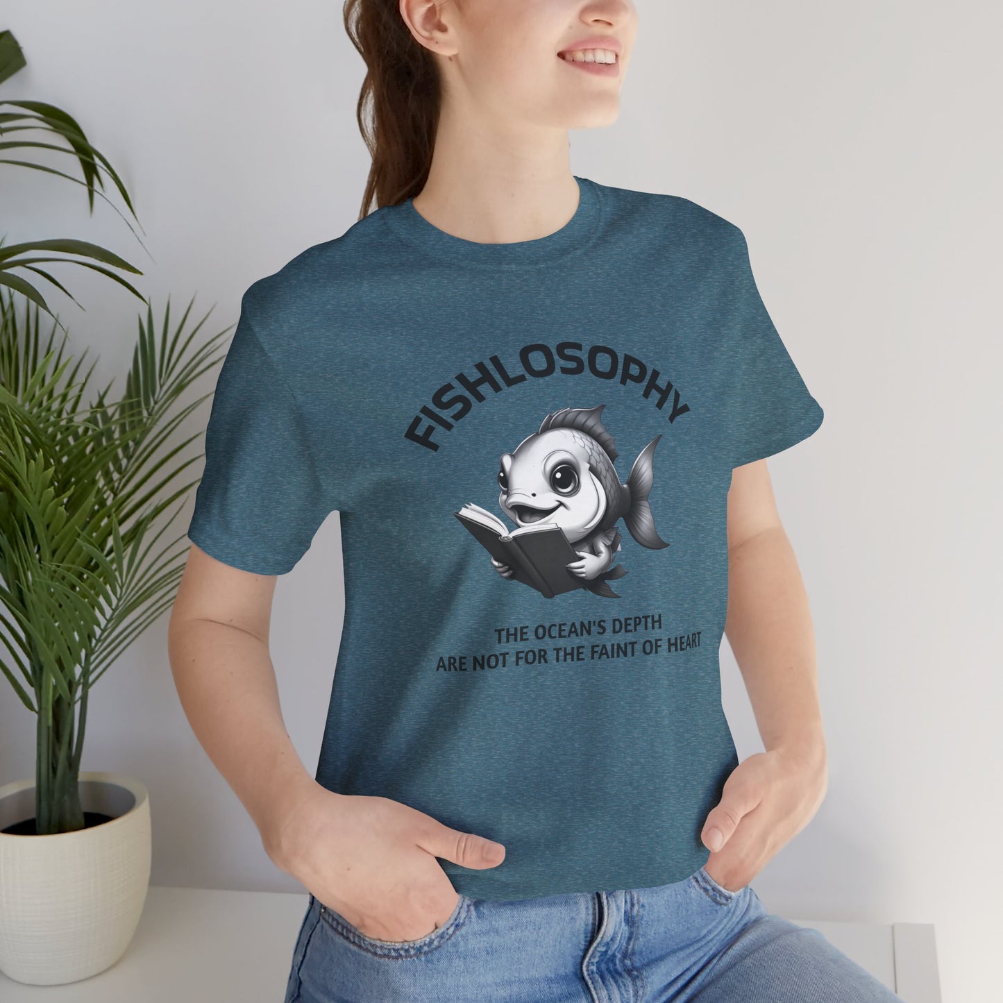 Fishlosophy Unisex Jersey Maglietta a maniche corte – Vedi la vastità anche in piccoli spazi.