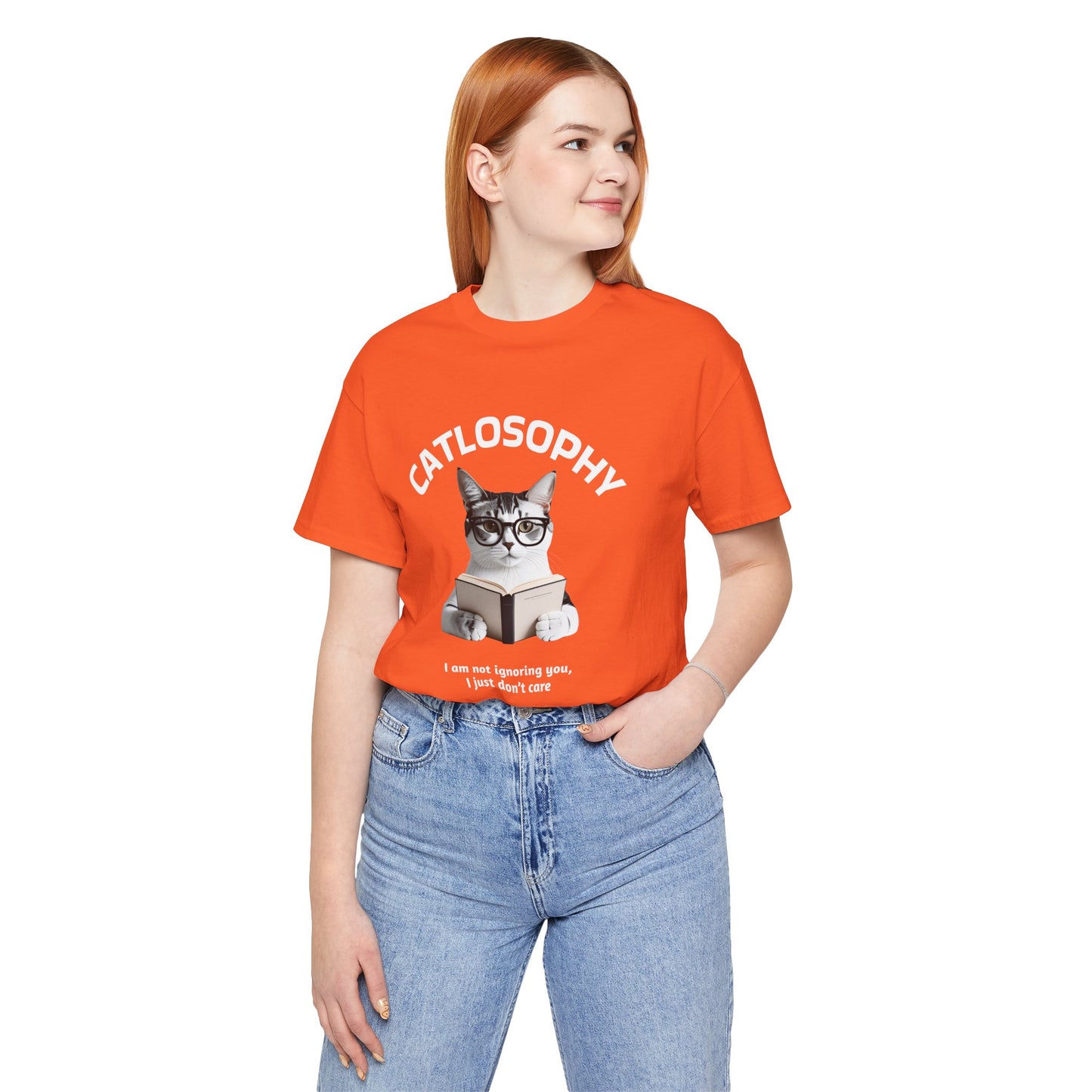 Catlosophy Unisex Jersey Maglietta a maniche corte – Design "Non ti sto ignorando, solo che non me ne frega niente"
