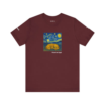 Unisex T-Shirt con cane DOGART  - VAN GOGH - Un dipinto iconico rivisitato con i cani