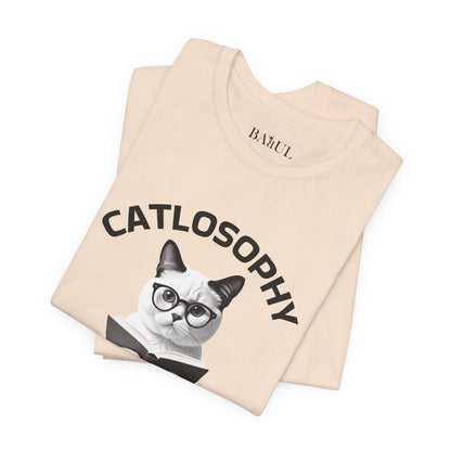 Maglietta a maniche corte unisex Catlosophy – Design "La vita non consiste nell'adattarsi"