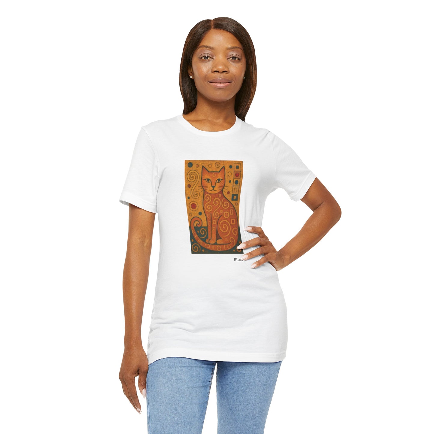 T-shirt unisex CATART - KLIMT - Dipinto iconico rivisitato con i gatti