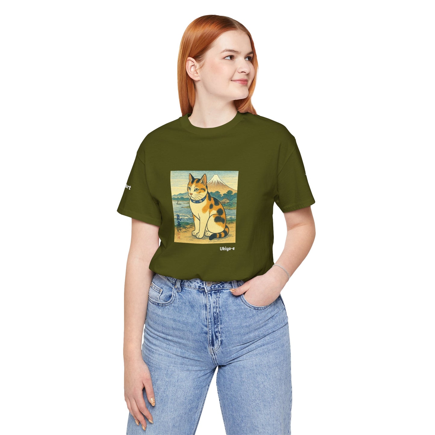 T-Shirt unisex CATART - Stile artistico giapponese UKIYO-E - Pittura iconica rivisitata con i gatti