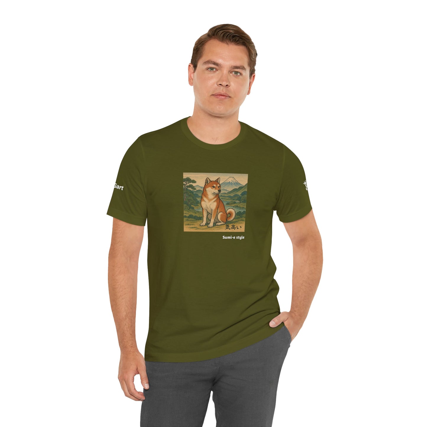 Unisex T-Shirt con cane DOGART - STILE SUMI-E - Dipinto iconico rivisitato con i cani