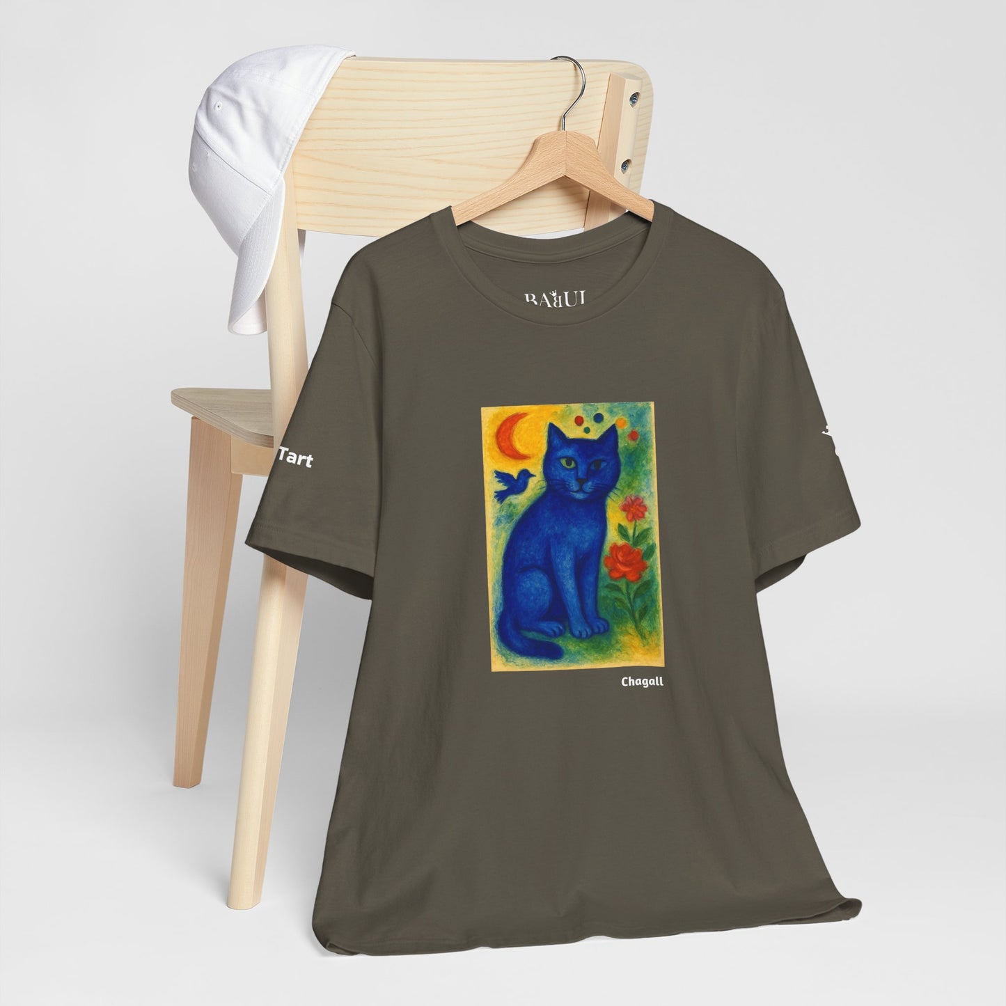 T-shirt unisex CATART - MARC CHAGALL - Un dipinto iconico rivisitato con i gatti