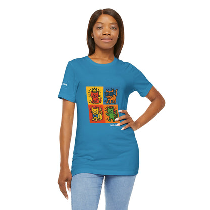 T-shirt unisex CATART - KEITH HARING - Un dipinto iconico rivisitato con i gatti