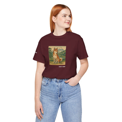 Unisex T-Shirt con cane DOGART - STILE SUMI-E - Dipinto iconico rivisitato con i cani