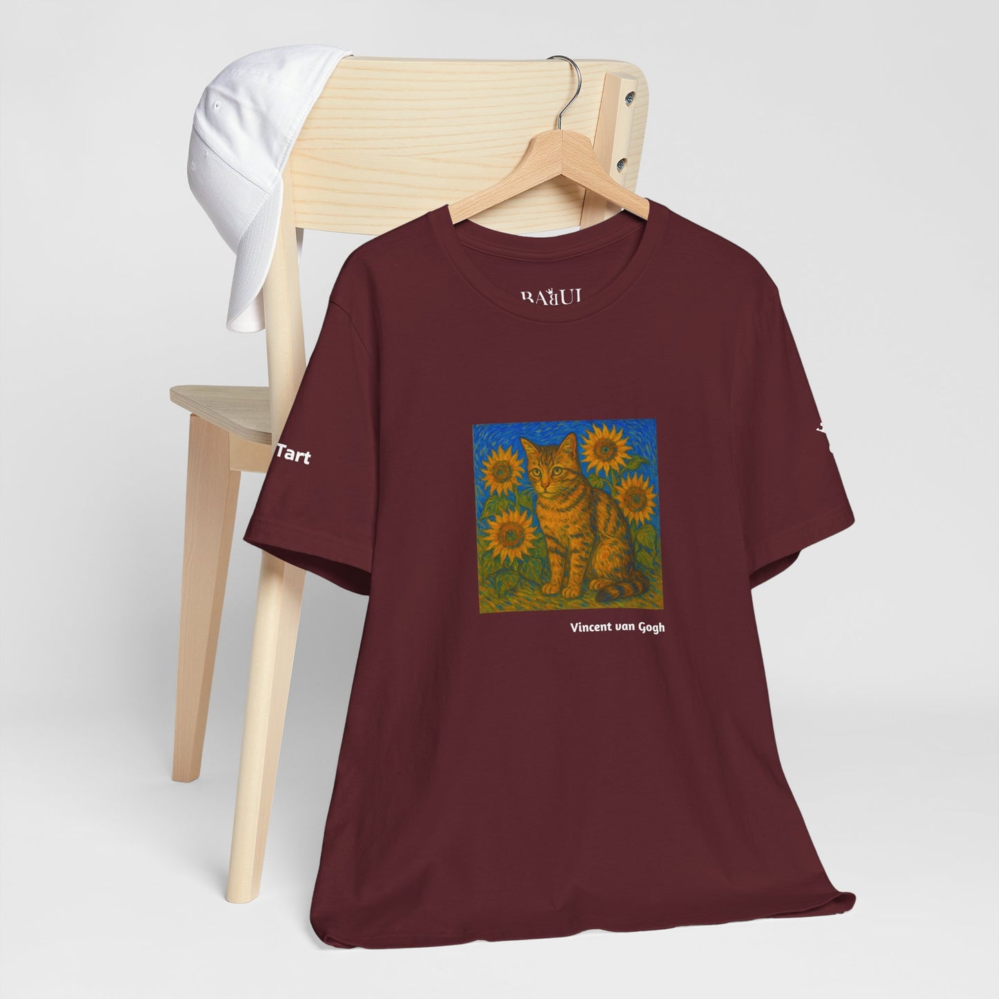 T-shirt unisex CATART - Vincent van Gogh - Un dipinto iconico rivisitato con i gatti
