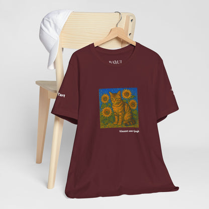 T-shirt unisex CATART - Vincent van Gogh - Un dipinto iconico rivisitato con i gatti