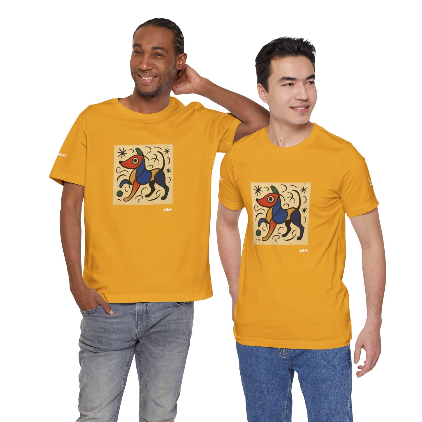 T-Shirt unisex  DOGART - MIRO - Dipinto iconico rivisitato con i cani
