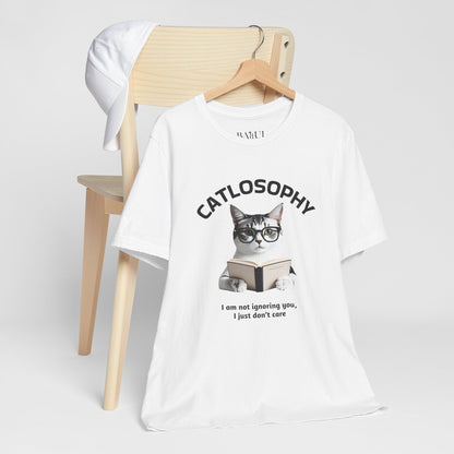 Catlosophy Unisex Jersey Maglietta a maniche corte – Design "Non ti sto ignorando, solo che non me ne frega niente"