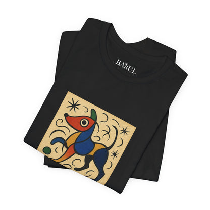 T-Shirt unisex  DOGART - MIRO - Dipinto iconico rivisitato con i cani