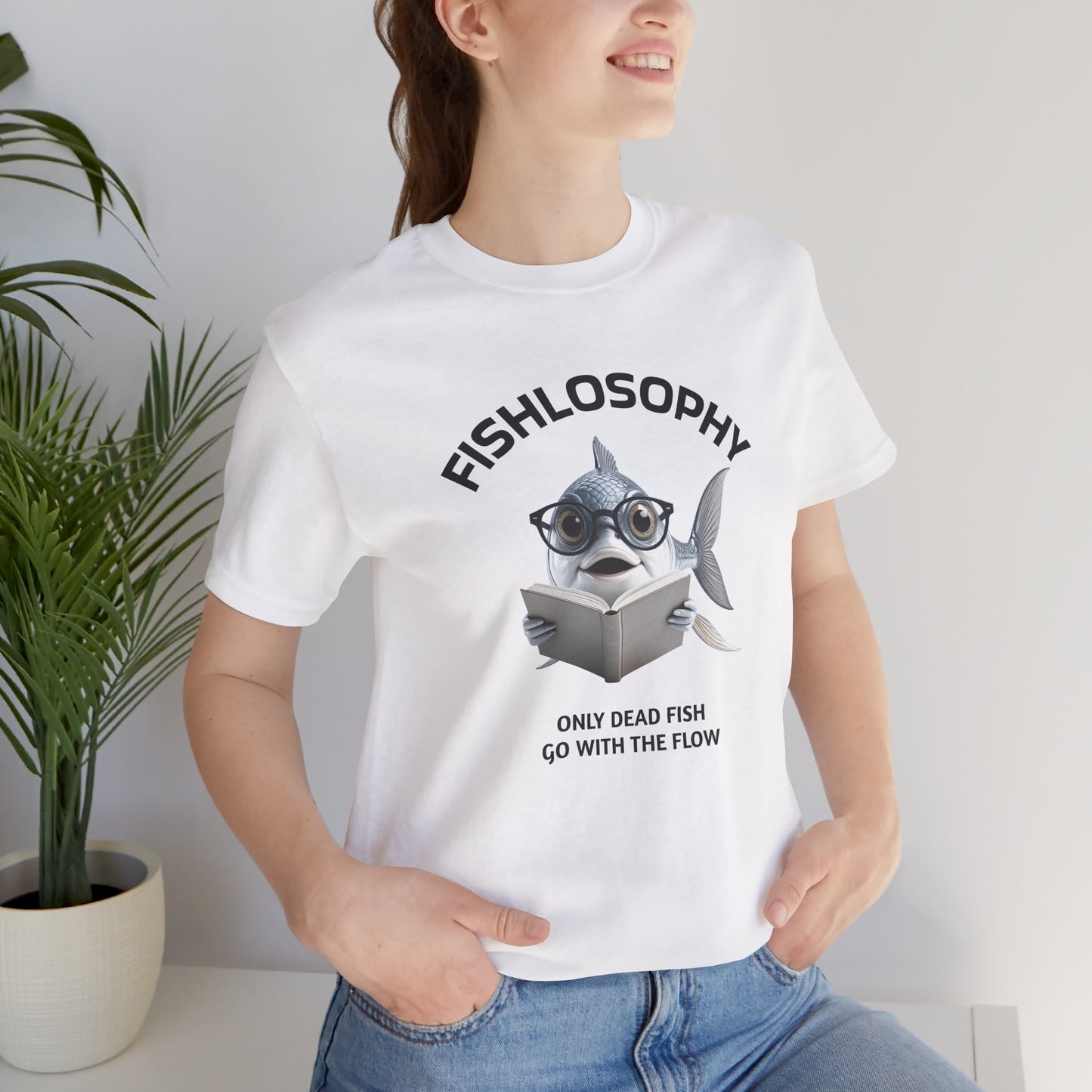 Fishlosophy Unisex Jersey Maglietta a maniche corte – Le profondità dell'oceano non sono per i deboli di cuore.