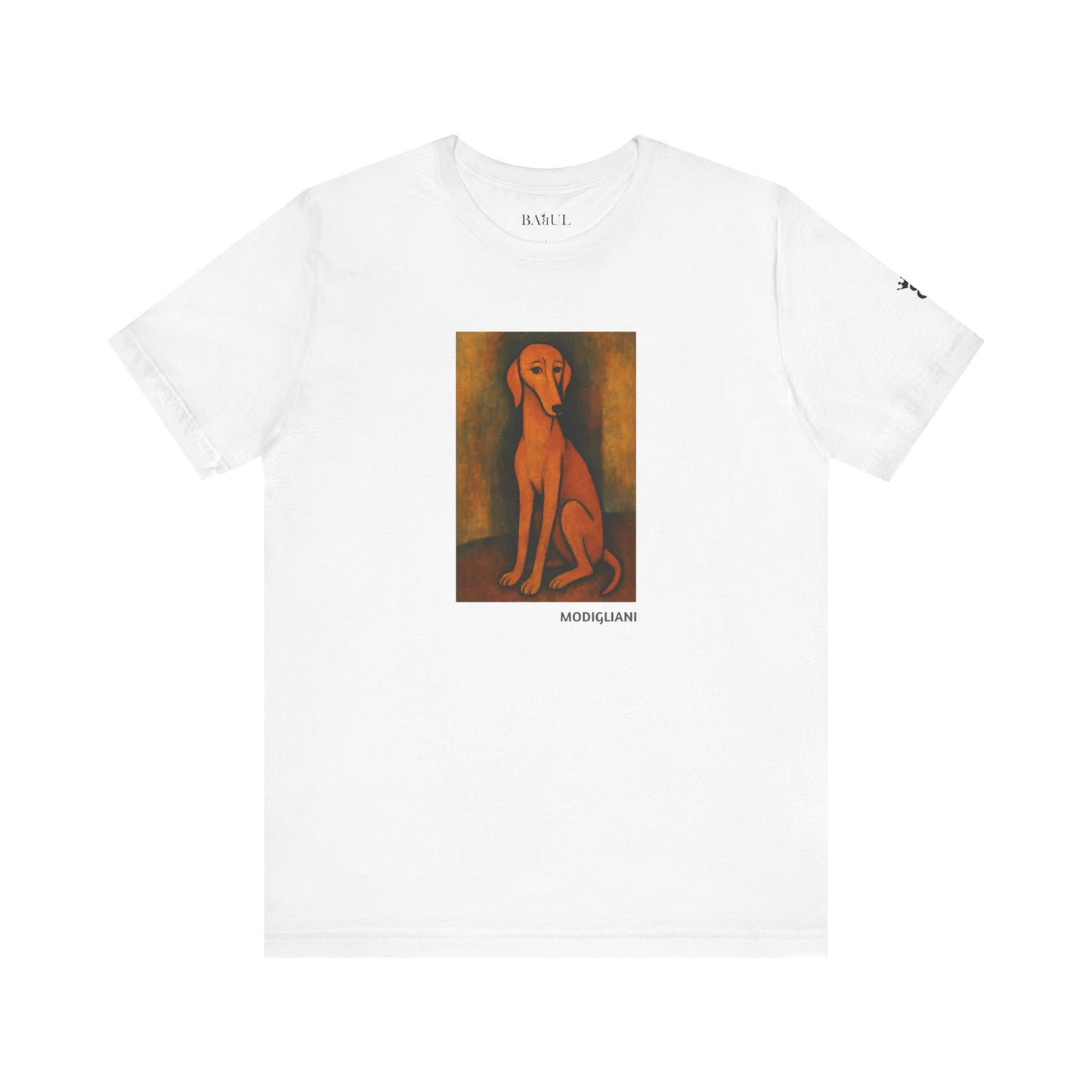 Unisex T-Shirt con cane DOGART  - MODIGLIANI - Un dipinto iconico rivisitato con i cani