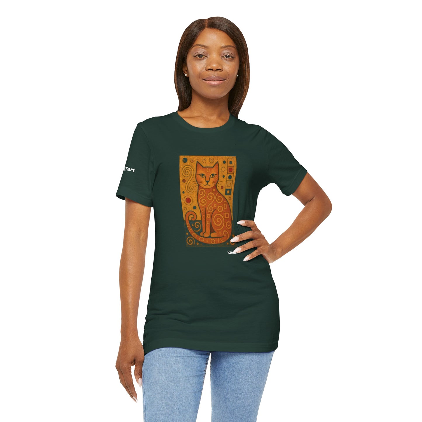 T-shirt unisex CATART - KLIMT - Dipinto iconico rivisitato con i gatti