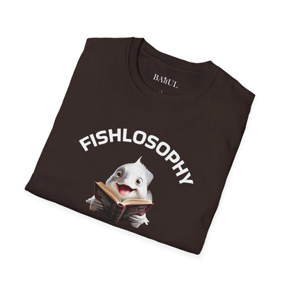 Maglietta unisex Fishlosophy - Design con vibrazioni oceaniche e domande sulla vita - PERLE DI SAGGEZZA DAL MONDO DEI PESCI