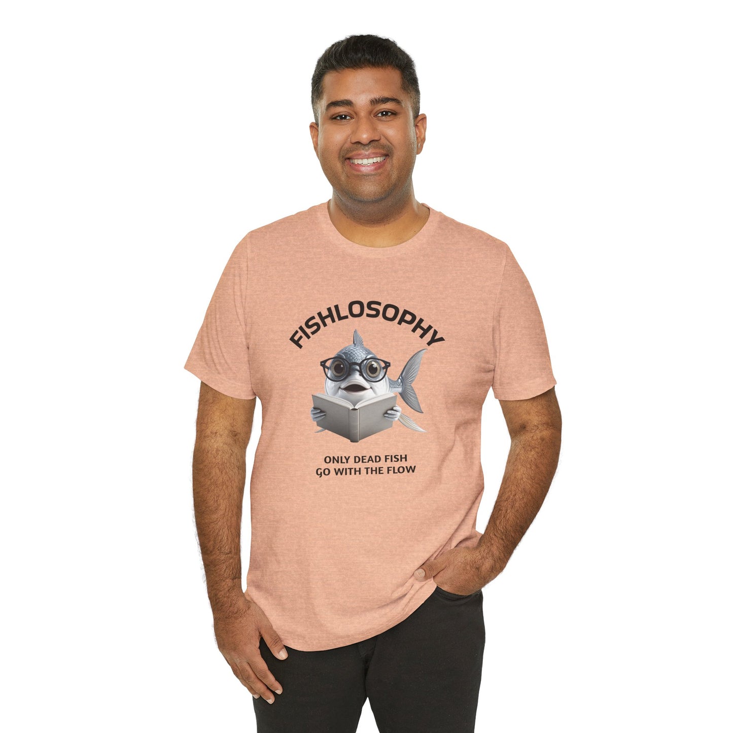 Fishlosophy Unisex Jersey Maglietta a maniche corte – Le profondità dell'oceano non sono per i deboli di cuore.