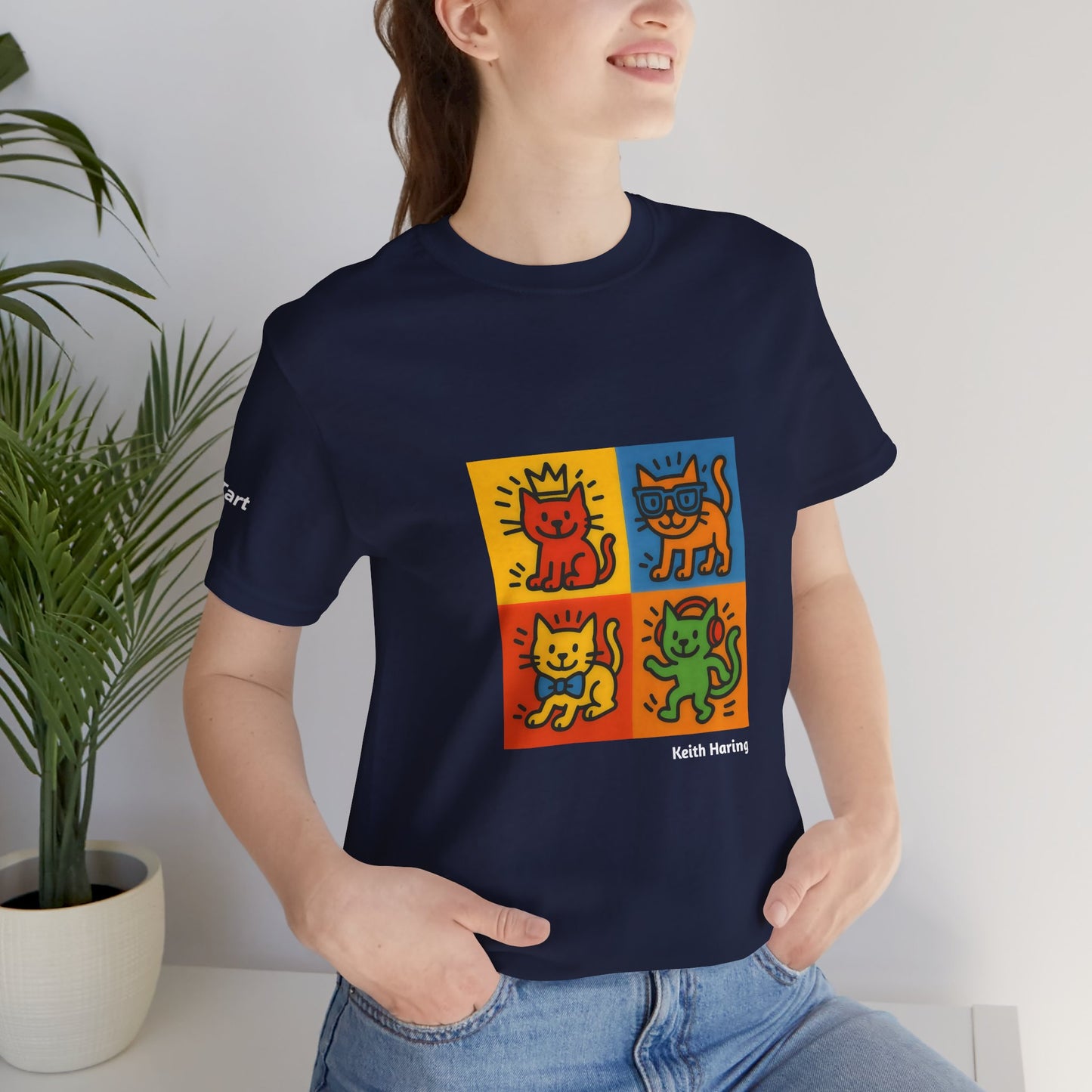 T-shirt unisex CATART - KEITH HARING - Un dipinto iconico rivisitato con i gatti