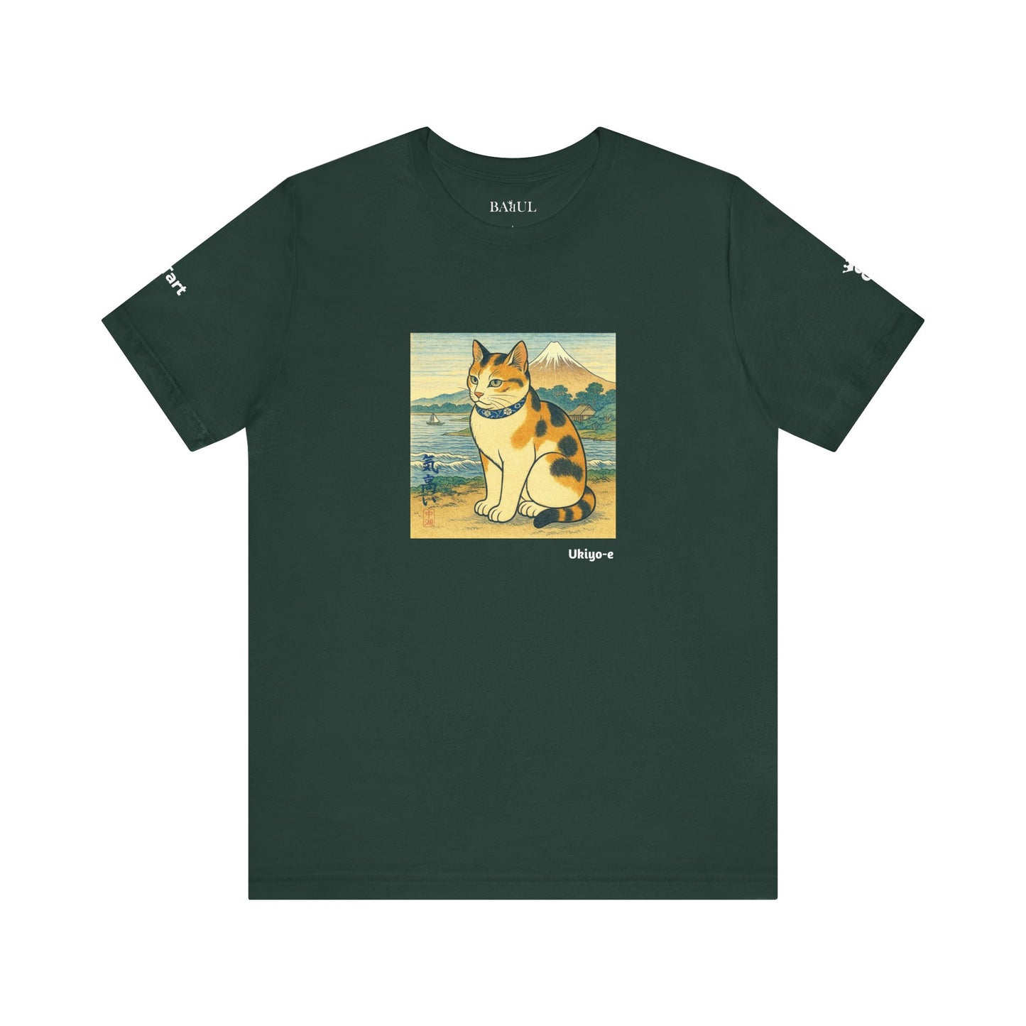 T-Shirt unisex CATART - Stile artistico giapponese UKIYO-E - Pittura iconica rivisitata con i gatti