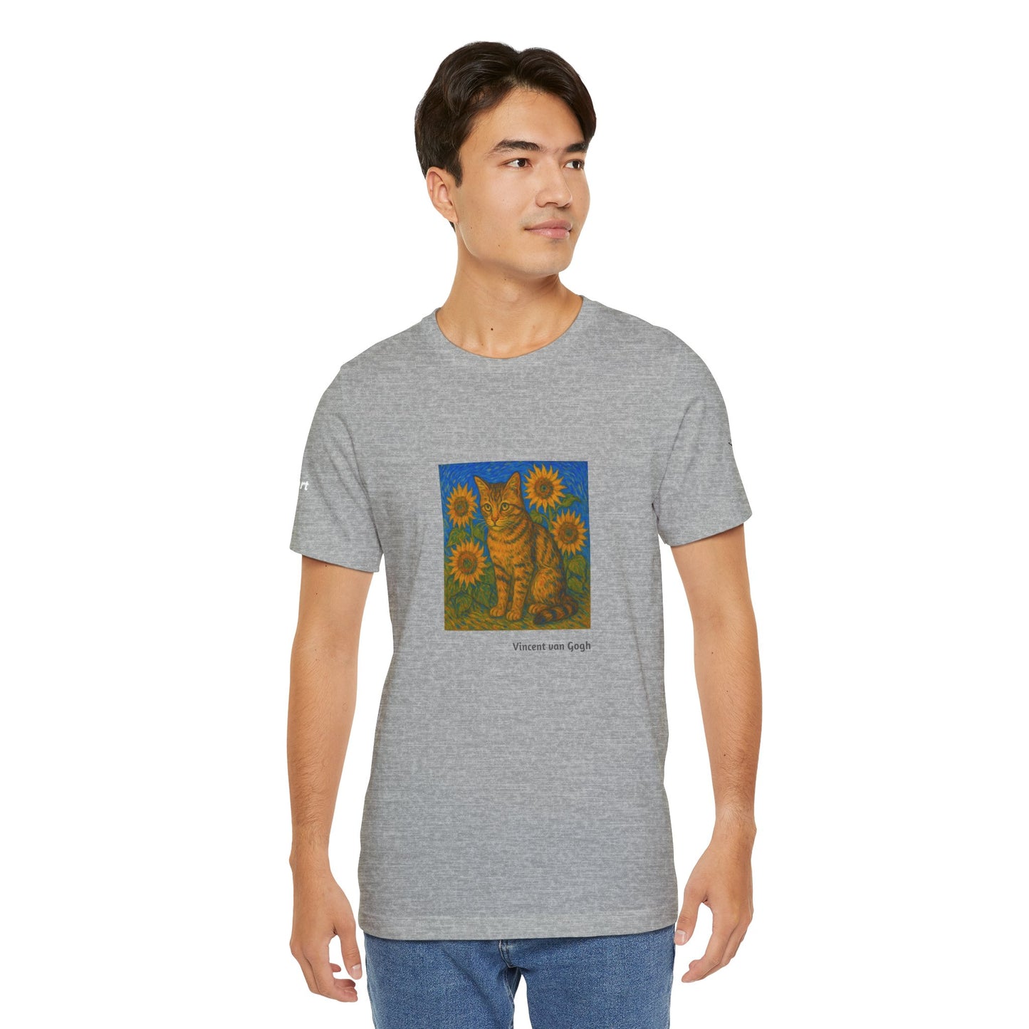 T-shirt unisex CATART - Vincent van Gogh - Un dipinto iconico rivisitato con i gatti