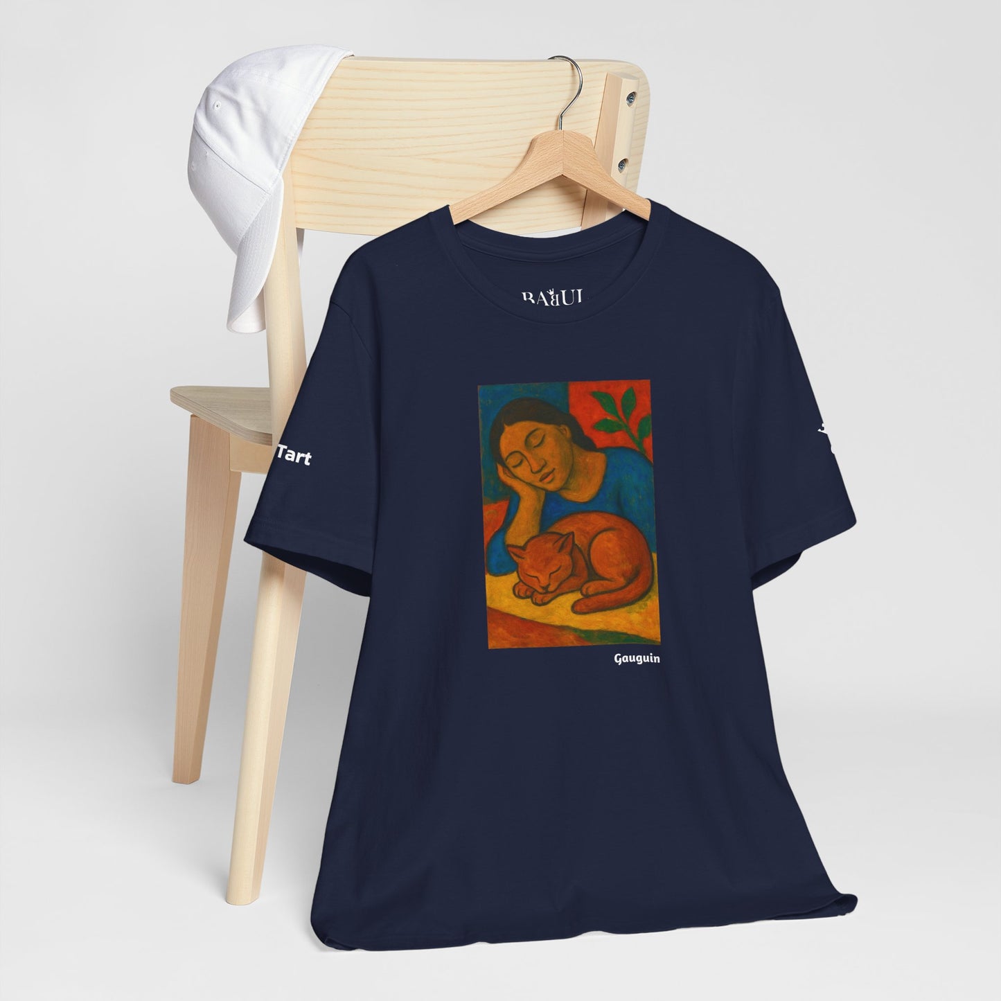 T-shirt unisex CATART - GAUGUIN - Un dipinto iconico rivisitato con i gatti