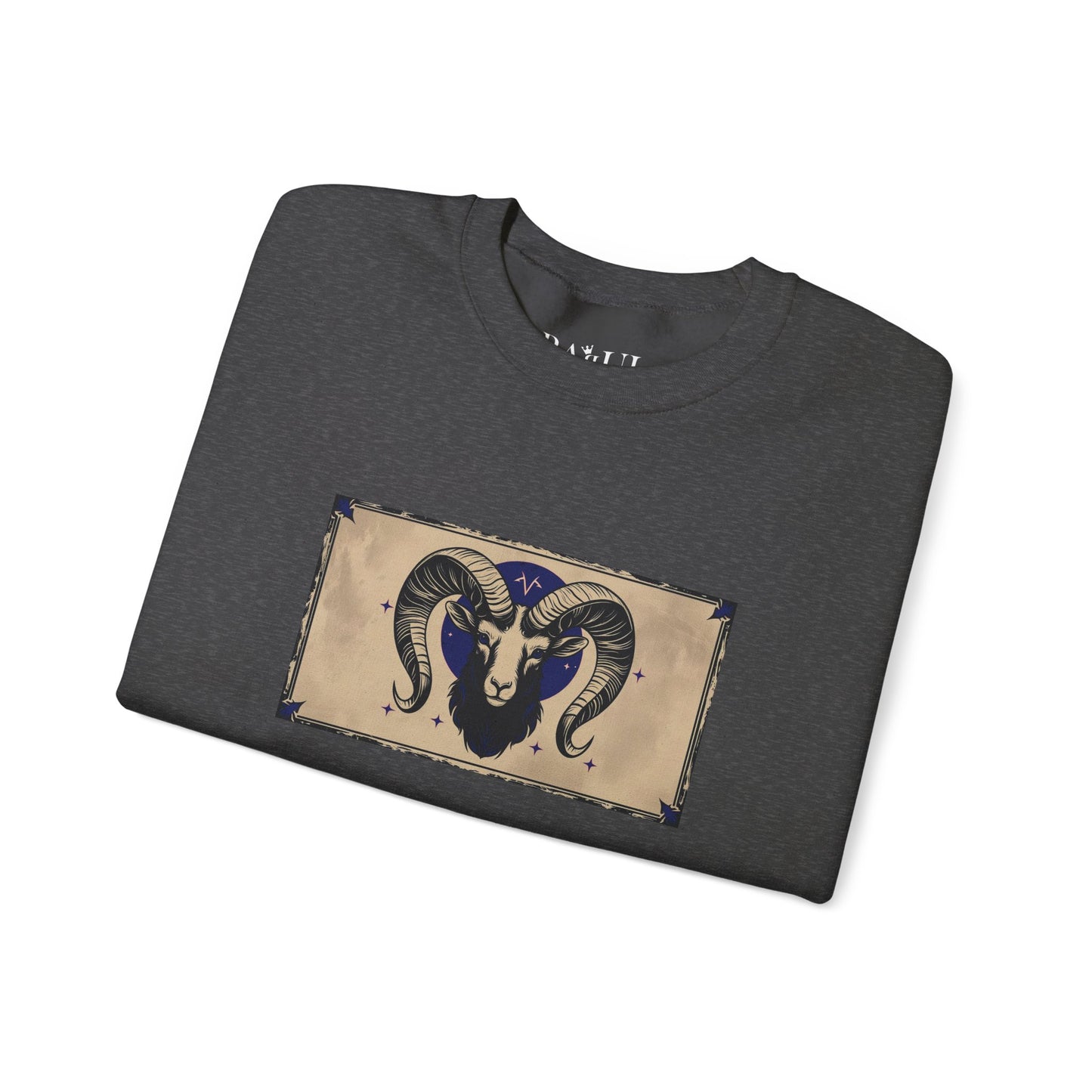 Ariete - Felpa Zodiaco Gotico, grafica in Blu