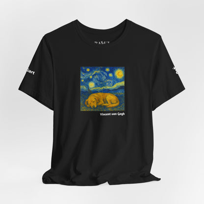 Unisex T-Shirt con cane DOGART  - VAN GOGH - Un dipinto iconico rivisitato con i cani
