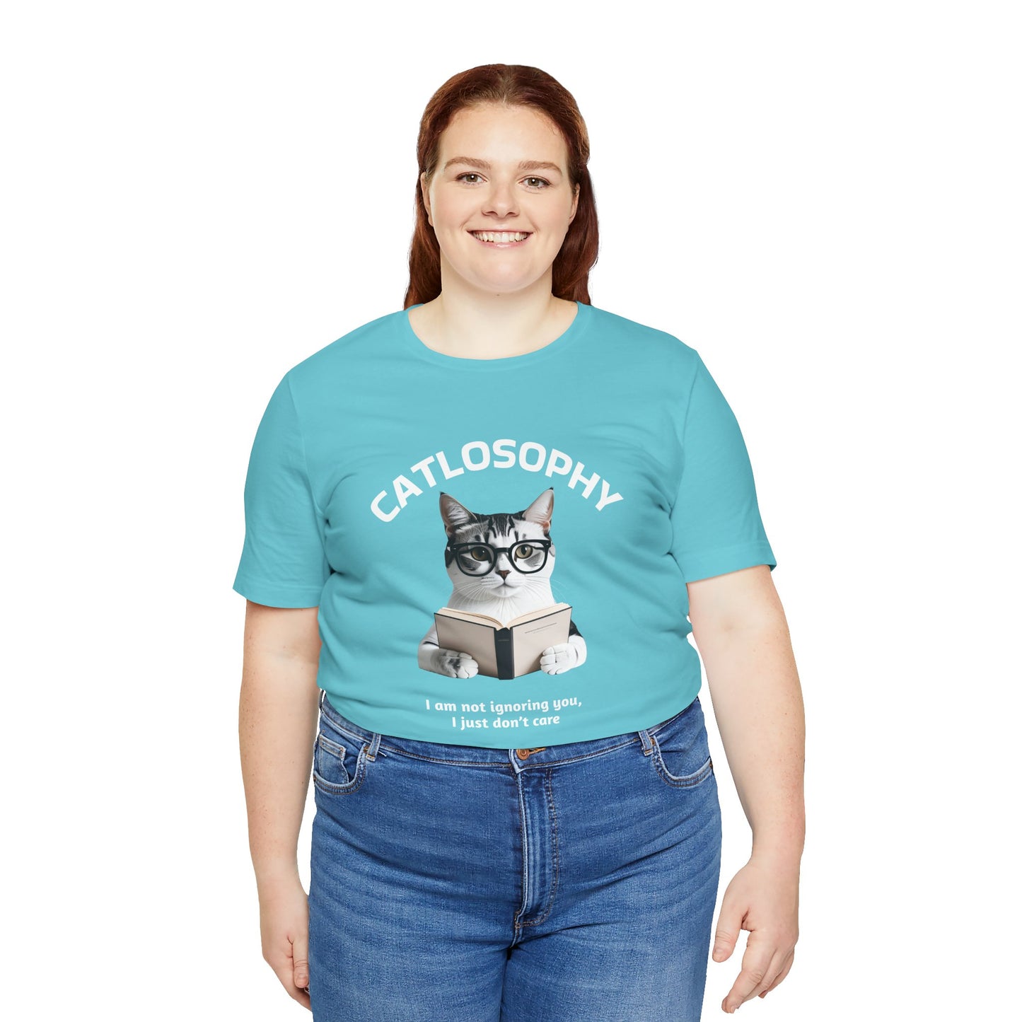 Catlosophy Unisex Jersey Maglietta a maniche corte – Design "Non ti sto ignorando, solo che non me ne frega niente"