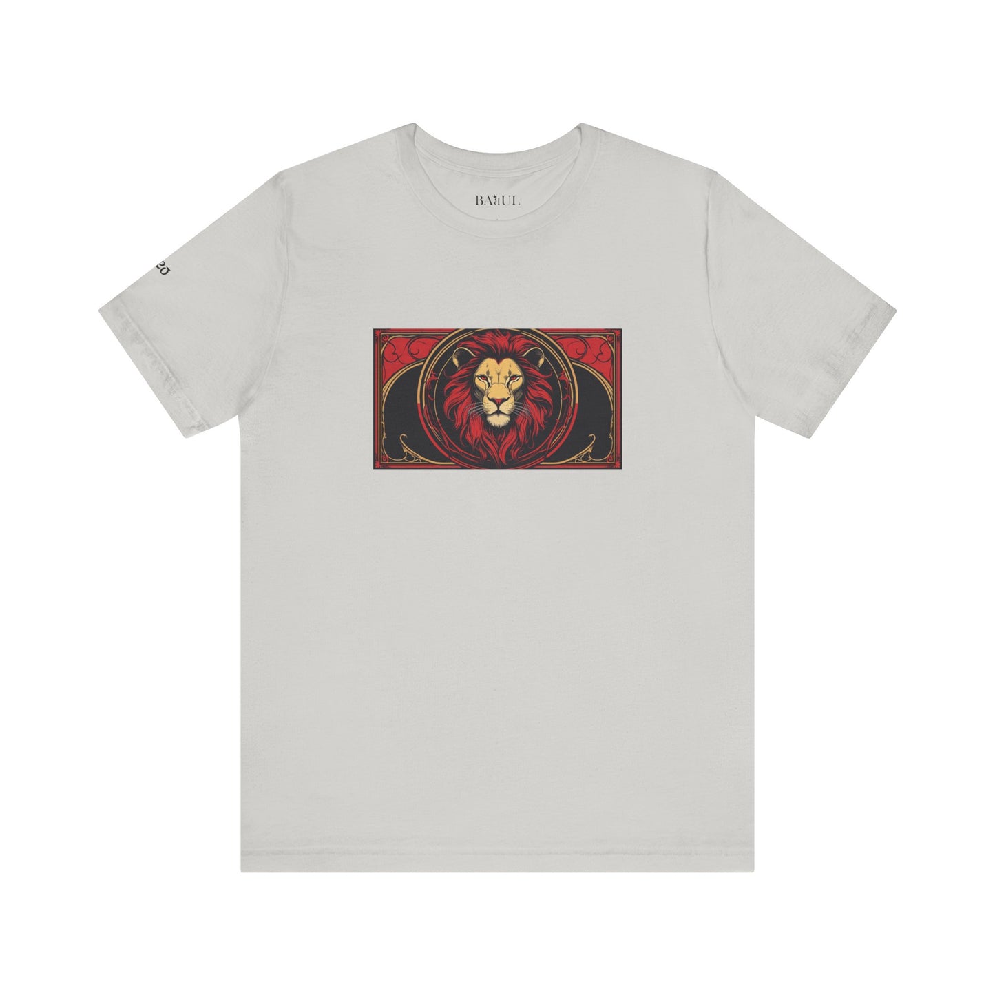 Leone - T-shirt Zodiaco gotico. Grafica rossa sul davanti. Zodiaco nell'ombra.