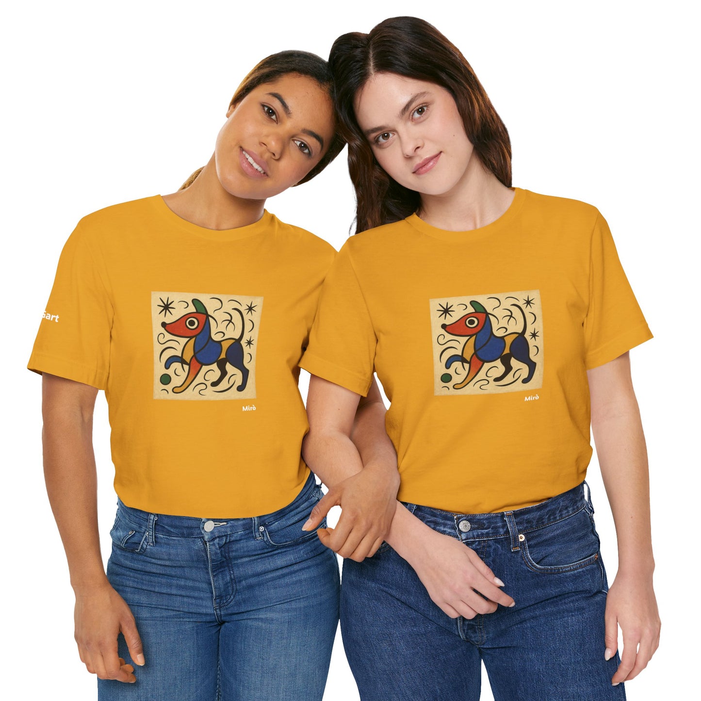 T-Shirt unisex  DOGART - MIRO - Dipinto iconico rivisitato con i cani