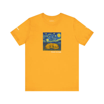 Unisex T-Shirt con cane DOGART  - VAN GOGH - Un dipinto iconico rivisitato con i cani